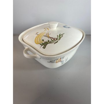 ANTICA ZUPPIERA CERAMICA DESIGN Richard Ginori DECORO MARINO ø 27 x 15 cm '40