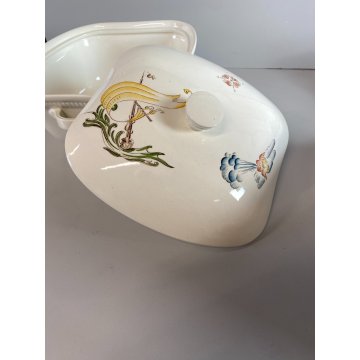 ANTICA ZUPPIERA CERAMICA DESIGN Richard Ginori DECORO MARINO ø 27 x 15 cm '40