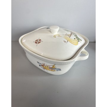 ANTICA ZUPPIERA CERAMICA DESIGN Richard Ginori DECORO MARINO ø 27 x 15 cm '40