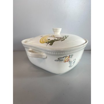 ANTICA ZUPPIERA CERAMICA DESIGN Richard Ginori DECORO MARINO ø 27 x 15 cm '40