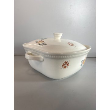 ANTICA ZUPPIERA CERAMICA DESIGN Richard Ginori DECORO MARINO ø 27 x 15 cm '40