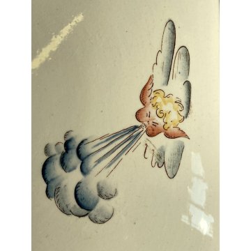 ANTICA ZUPPIERA CERAMICA DESIGN Richard Ginori DECORO MARINO ø 27 x 15 cm '40