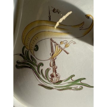 ANTICA ZUPPIERA CERAMICA DESIGN Richard Ginori DECORO MARINO ø 27 x 15 cm '40