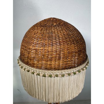 LAMPADA TERRA RATTAN MIDOLLINO FUNZIONANTE 1980 DESIGN VINTAGE PIANTANA LAMP