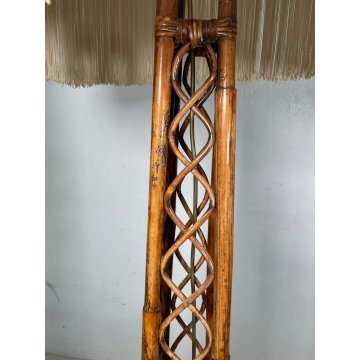 LAMPADA TERRA RATTAN MIDOLLINO FUNZIONANTE 1980 DESIGN VINTAGE PIANTANA LAMP
