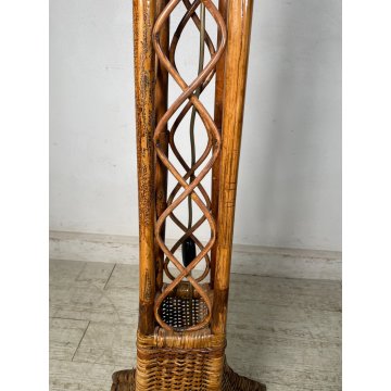 LAMPADA TERRA RATTAN MIDOLLINO FUNZIONANTE 1980 DESIGN VINTAGE PIANTANA LAMP