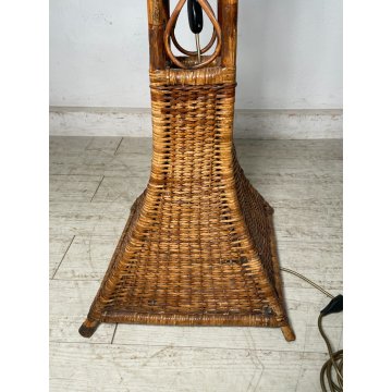 LAMPADA TERRA RATTAN MIDOLLINO FUNZIONANTE 1980 DESIGN VINTAGE PIANTANA LAMP