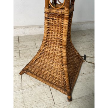 LAMPADA TERRA RATTAN MIDOLLINO FUNZIONANTE 1980 DESIGN VINTAGE PIANTANA LAMP