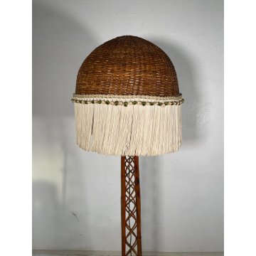 LAMPADA TERRA RATTAN MIDOLLINO FUNZIONANTE 1980 DESIGN VINTAGE PIANTANA LAMP