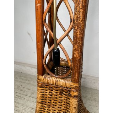 LAMPADA TERRA RATTAN MIDOLLINO FUNZIONANTE 1980 DESIGN VINTAGE PIANTANA LAMP