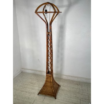 LAMPADA TERRA RATTAN MIDOLLINO FUNZIONANTE 1980 DESIGN VINTAGE PIANTANA LAMP