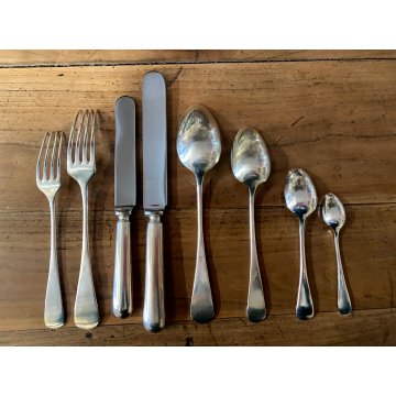 SERVIZIO POSATE Calderoni 6 PERSONE 94 PZ ALPACCA ARGENTATO VINTAGE '50