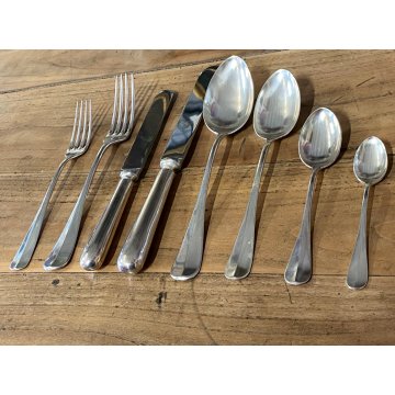 SERVIZIO POSATE Calderoni 6 PERSONE 94 PZ ALPACCA ARGENTATO VINTAGE '50