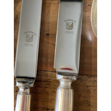 SERVIZIO POSATE Calderoni 6 PERSONE 94 PZ ALPACCA ARGENTATO VINTAGE '50