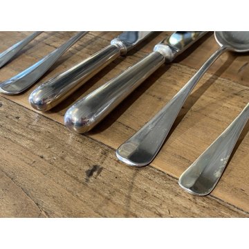 SERVIZIO POSATE Calderoni 6 PERSONE 94 PZ ALPACCA ARGENTATO VINTAGE '50