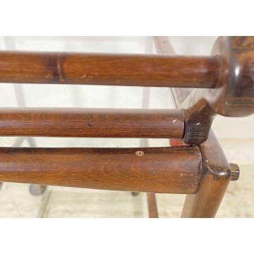 CARRELLO BAR PORTA VIVANDE ANNI 60 DESIGN CESARE LACCA MID CENTURY LEGNO VETRO