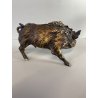 SCULTURA FIGURA CINGHIALE PORCELLANA Biscuit  ANIMALE SELVATICO 19x10,5 cm/h