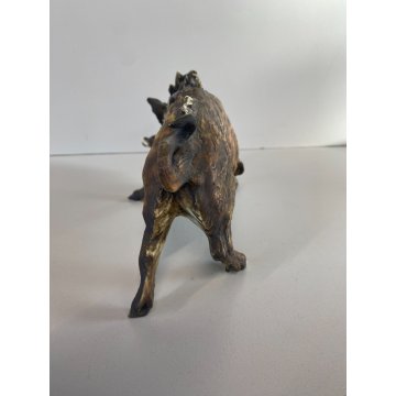 SCULTURA FIGURA CINGHIALE PORCELLANA Biscuit  ANIMALE SELVATICO 19x10,5 cm/h