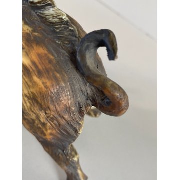 SCULTURA FIGURA CINGHIALE PORCELLANA Biscuit  ANIMALE SELVATICO 19x10,5 cm/h