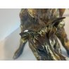 SCULTURA FIGURA CINGHIALE PORCELLANA Biscuit  ANIMALE SELVATICO 19x10,5 cm/h