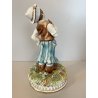 STATUINA  VINTAGE FIGURA PORCELLANA CAPODIMONTE "Ponti" BAMBINO OLANDESE ZOCCOLI