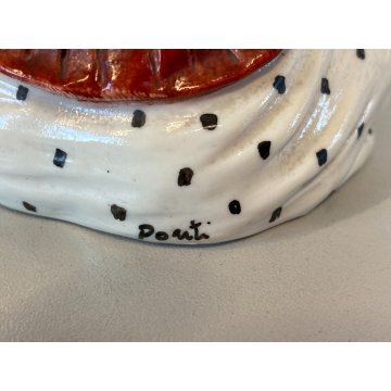 STATUINA VINTAGE FIGURA PORCELLANA CAPODIMONTE FIRMA "Ponti" BAMBINO SEDUTO '900