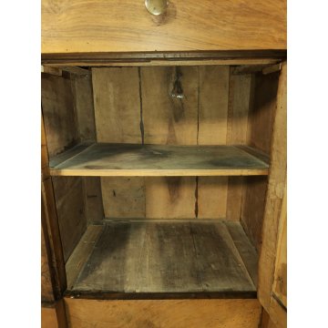 ANTICO COMODINO IMPERO epoca 1800 BAFFO Legno Noce CASSETTO ANTA Old Night Table