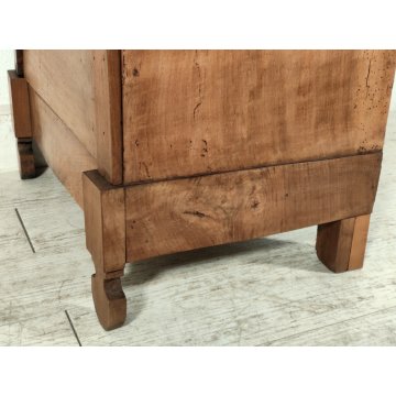 ANTICO COMODINO IMPERO epoca 1800 BAFFO Legno Noce CASSETTO ANTA Old Night Table