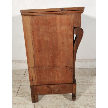 ANTICO COMODINO IMPERO epoca 1800 BAFFO Legno Noce CASSETTO ANTA Old Night Table