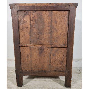 ANTICO COMODINO IMPERO epoca 1800 BAFFO Legno Noce CASSETTO ANTA Old Night Table