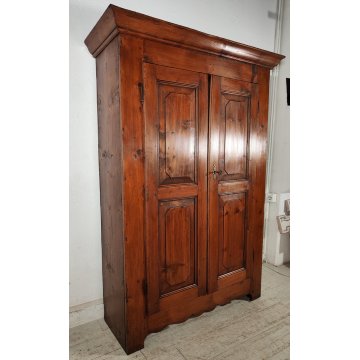 ANTICO ARMADIO PIEMONTESE legno abete FORMELLE epoca 1800 GUARDAROBA DISPENSA