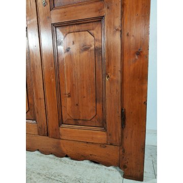 ANTICO ARMADIO PIEMONTESE legno abete FORMELLE epoca 1800 GUARDAROBA DISPENSA