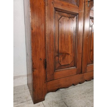 ANTICO ARMADIO PIEMONTESE legno abete FORMELLE epoca 1800 GUARDAROBA DISPENSA