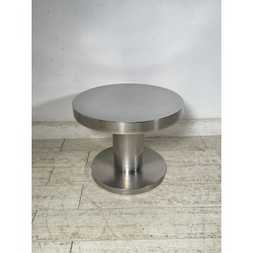 VELCA Tavolino Rotondo VINTAGE Acciaio ø 51 cm Coffèe Table SALOTTO Italia 1970