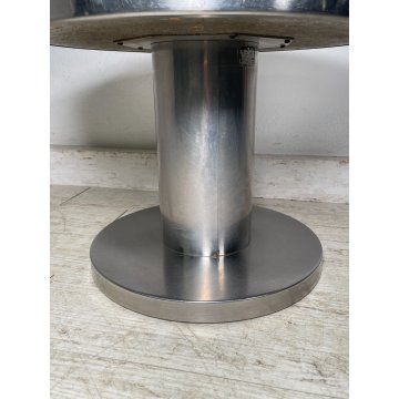 VELCA Tavolino Rotondo VINTAGE Acciaio ø 51 cm Coffèe Table SALOTTO Italia 1970