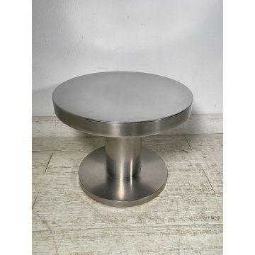 VELCA Tavolino Rotondo VINTAGE Acciaio ø 51 cm Coffèe Table SALOTTO Italia 1970