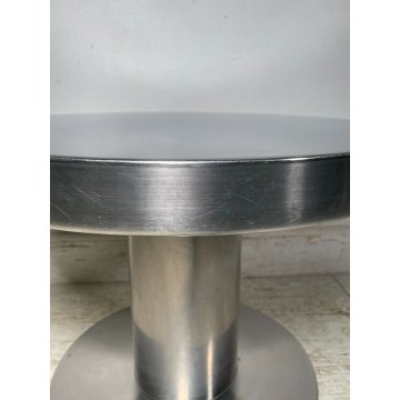 VELCA Tavolino Rotondo VINTAGE Acciaio ø 51 cm Coffèe Table SALOTTO Italia 1970