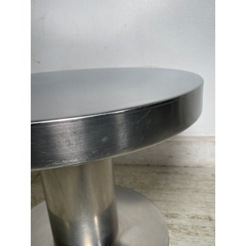 VELCA Tavolino Rotondo VINTAGE Acciaio ø 51 cm Coffèe Table SALOTTO Italia 1970