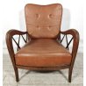 POLTRONA DESIGN Paolo Buffa ANNI 40 Italy SEDIA LEGNO imbottita VINTAGE ARMCHAIR