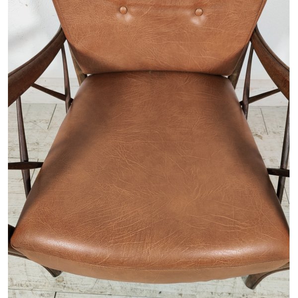 POLTRONA DESIGN Paolo Buffa ANNI 40 Italy SEDIA LEGNO imbottita VINTAGE ARMCHAIR POLTRONA DESIGN Paolo Buffa ANNI 40 Italy SEDIA LEGNO imbottita VINTAGE ARMCHAIR