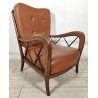 POLTRONA DESIGN Paolo Buffa ANNI 40 Italy SEDIA LEGNO imbottita VINTAGE ARMCHAIR