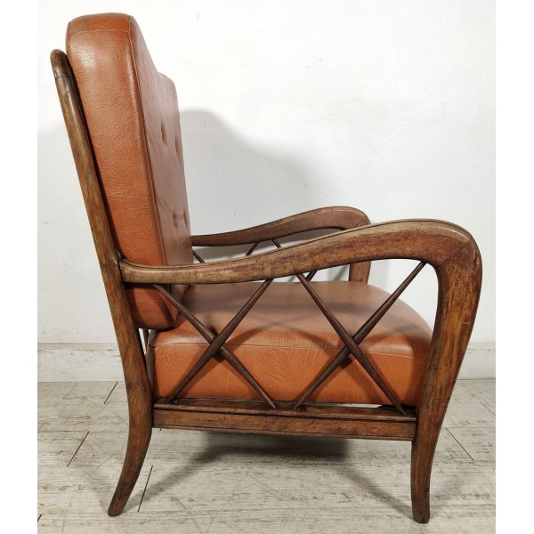POLTRONA DESIGN Paolo Buffa ANNI 40 Italy SEDIA LEGNO imbottita VINTAGE ARMCHAIR POLTRONA DESIGN Paolo Buffa ANNI 40 Italy SEDIA LEGNO imbottita VINTAGE ARMCHAIR