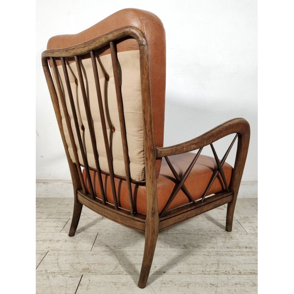 POLTRONA DESIGN Paolo Buffa ANNI 40 Italy SEDIA LEGNO imbottita VINTAGE ARMCHAIR POLTRONA DESIGN Paolo Buffa ANNI 40 Italy SEDIA LEGNO imbottita VINTAGE ARMCHAIR