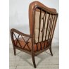 POLTRONA DESIGN Paolo Buffa ANNI 40 Italy SEDIA LEGNO imbottita VINTAGE ARMCHAIR