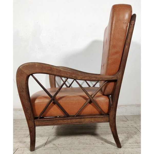 POLTRONA DESIGN Paolo Buffa ANNI 40 Italy SEDIA LEGNO imbottita VINTAGE ARMCHAIR POLTRONA DESIGN Paolo Buffa ANNI 40 Italy SEDIA LEGNO imbottita VINTAGE ARMCHAIR