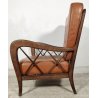 POLTRONA DESIGN Paolo Buffa ANNI 40 Italy SEDIA LEGNO imbottita VINTAGE ARMCHAIR