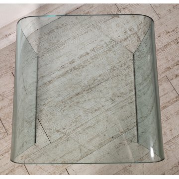 TAVOLINO VETRO SALOTTO Design FIAM ITALIA anni 70 VINTAGE Glass Coffee Table