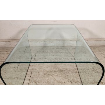 TAVOLINO VETRO SALOTTO Design FIAM ITALIA anni 70 VINTAGE Glass Coffee Table
