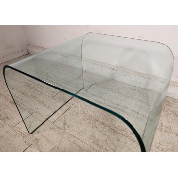 TAVOLINO VETRO SALOTTO Design FIAM ITALIA anni 70 VINTAGE Glass Coffee Table