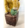 STATUINA CANE FOO  PORCELLANA SMALTO GIALLO LEONE GUARDIANO CINA XX sec. 25cm/h